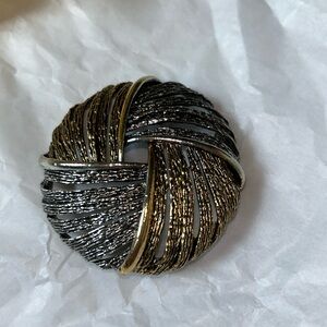 Vintage Art Brooch Silver and Gold